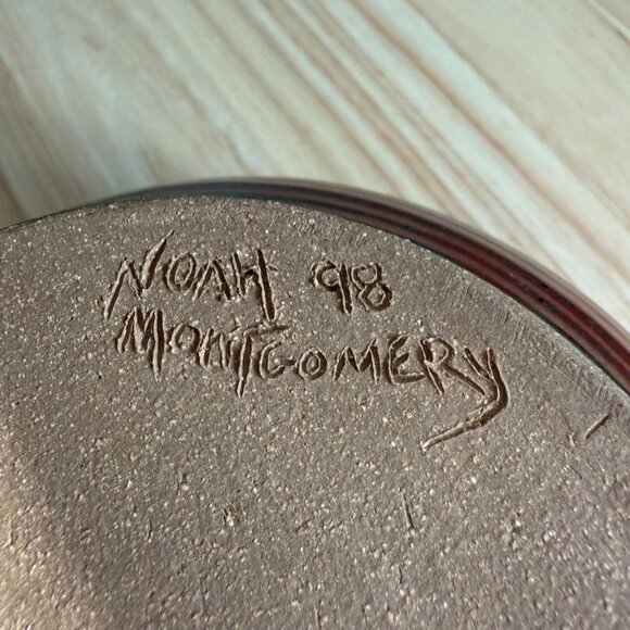 Vintage 98 Noah Montgomery Stoneware Bowl Brown Redish Studio Pottery EUC - Picture 5 of 10